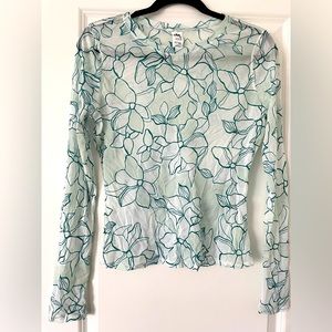 Sheer flower print top